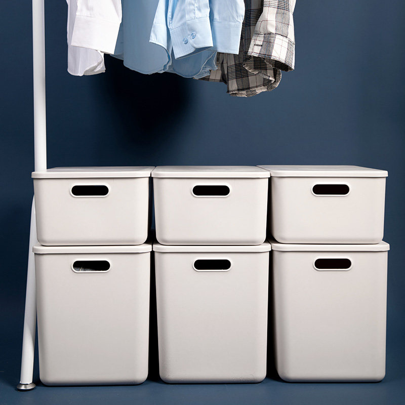 新桌面收a纳盒子塑料带盖防尘加高衣柜置物盒厨房可叠加杂物分类,收纳整理,桌面收纳盒,淘宝优惠券,粉丝福利购,淘宝优惠卷