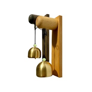 新十木多巴胺黄铜门铃铃铛推门提醒铃铛入户门撞T铃实木店铺提醒