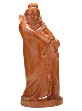 极速钟馗摆件桃木实木木雕家居客I厅装饰品工艺品店铺摆设