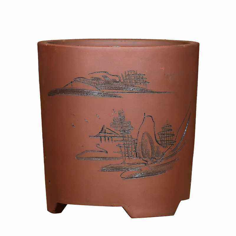 极速直发紫砂花盆 o简单透气兰花盆多肉植物盆栽大口径盆景盆