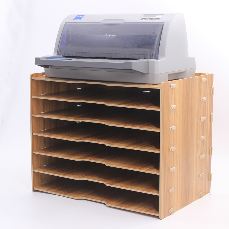 极速加厚A3桌面文件架多层置物z架木质A4资料架办公桌打印机收纳