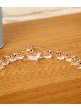 极速厂家直销礼盒透明玻璃小猪y学生创意玻璃水晶猪摆件男女可爱