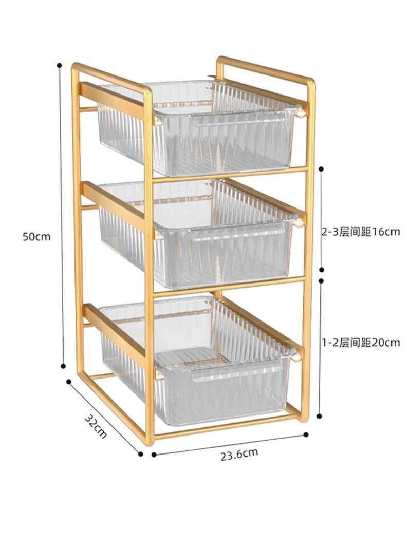 新品轻奢b风厨房调料瓶置物架抽拉式调味架多层收纳层架水槽柜收