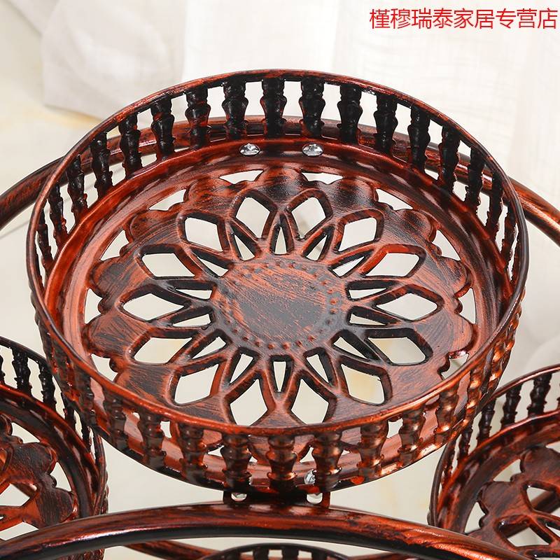 极速阳台花架铁艺多层不锈钢花架子阶梯室内M外落地式三层花盆架