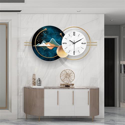 极速俏然居家钟表挂钟客厅现代简约大气家用M轻奢北欧时尚石英钟