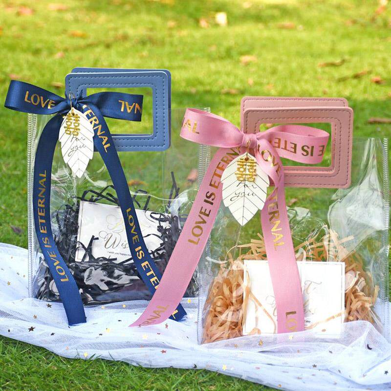 新品手伴礼袋子结婚礼物袋女伴娘手提透明L礼品袋喜糖盒礼物包装