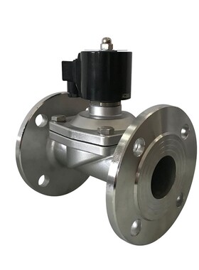 新品不锈钢电磁阀法兰DN50水用220V常G闭气阀24V水箱液位控制阀2W