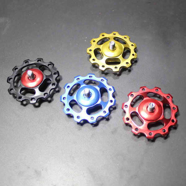 极速登山b车後拨导轮11T摺叠自行车铝合金培林涨紧轮变速器13齿轴