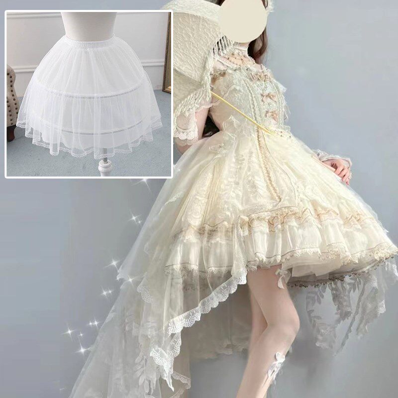 新品儿童成人e有骨42cm裙撑洛丽塔蓬蓬撑裙女童礼服lolita日常花
