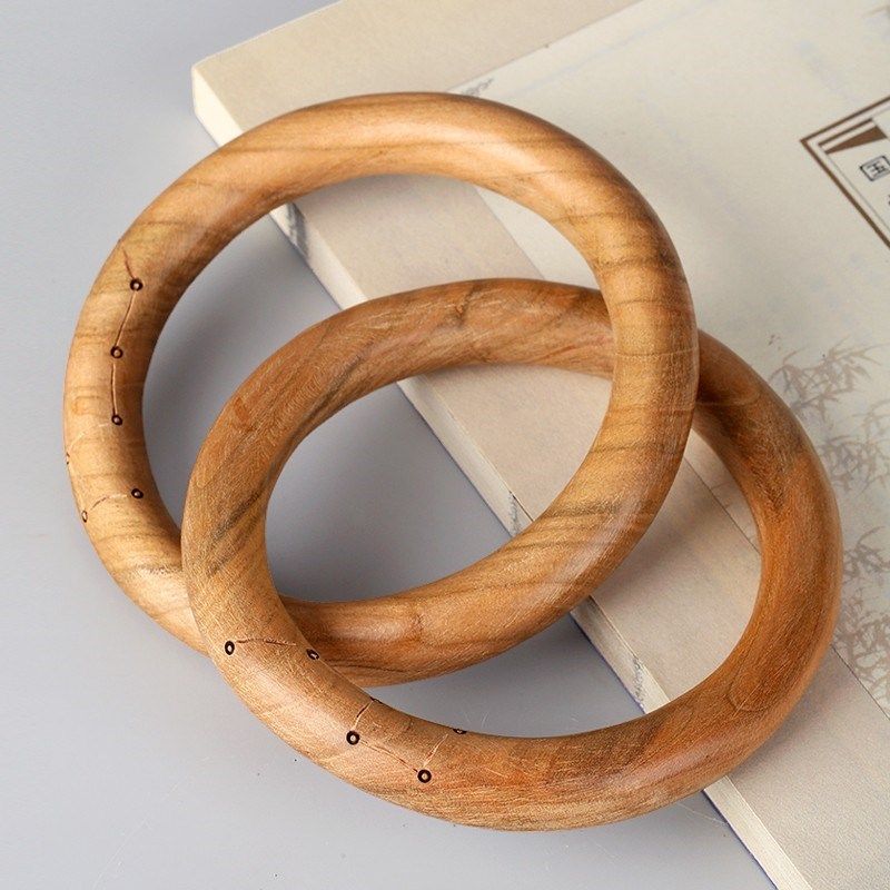 极速张至顺道长乾坤阴阳镯正宗z桃木乾坤圈手把件手镯七星环乾坤