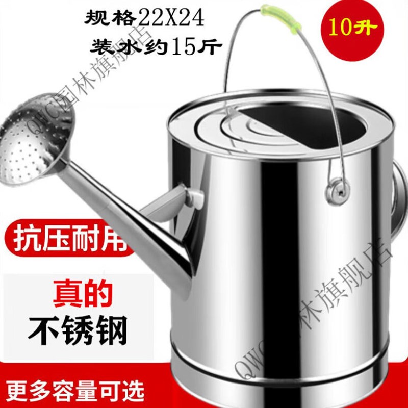 极速PWS洒水壶不锈皮家用浇菜浇花水壶淋花喷壶浇水Y壶不锈钢洒水