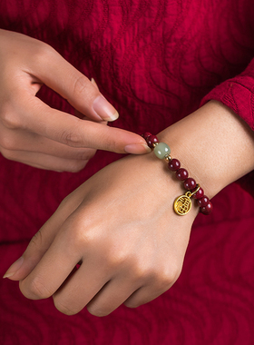 极速朱砂原石好i运珠手链和田玉本命年手工编织手串男女情侣2025