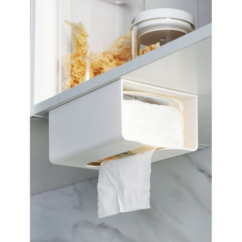 极速免打孔厨房用纸收纳盒抽纸盒 卫生I间壁挂式纸巾架厕所纸巾盒