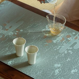 极速载春归织锦茶l席复古中式茶桌桌布垫双面禅意布艺桌旗喝茶商