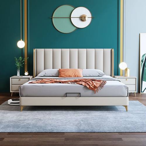 极速极简双人床主卧软靠北欧现代简约网红1.5m婚床轻W奢小户型主