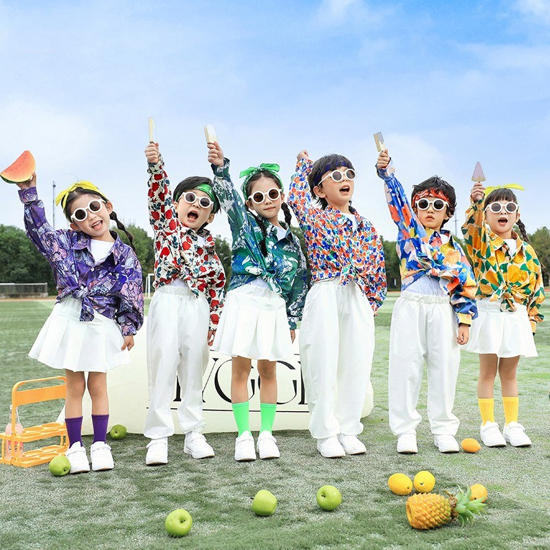 极速少儿啦啦队表演服装小学生运动会开幕式幼Q稚园啦啦操演出花