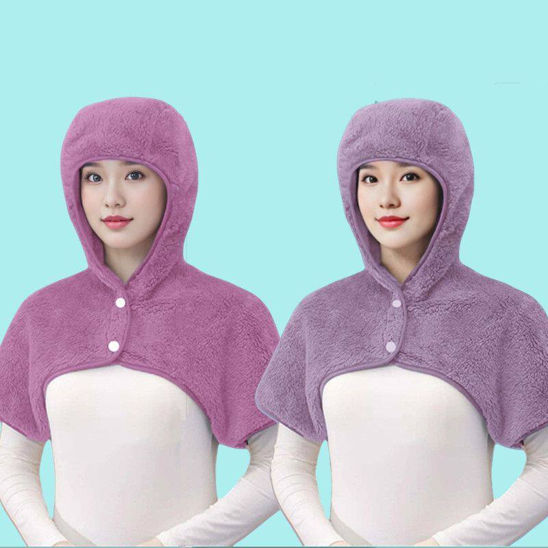 睡觉护头帽女冬天护脖加绒加厚保暖防风睡眠帽脖套护颈帽女秋冬季
