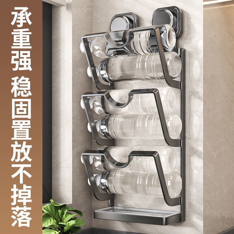 厨房三层锅盖置物架墙上免打孔壁挂菜板锅架多功能收纳架子