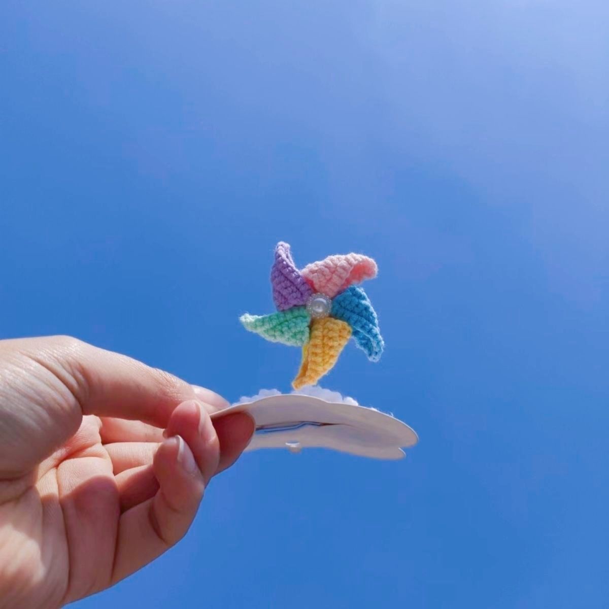 手工编织成品旋转风车小发夹可爱儿童头饰发卡呆萌创意小礼物发卡