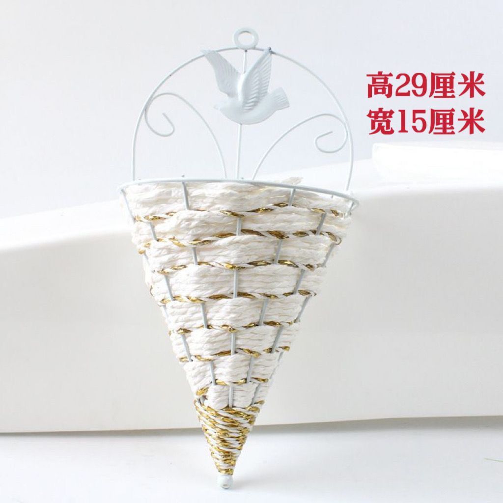 编织塑料仿真花篮壁挂假花插花器仿陶瓷花瓶家居装饰摆件