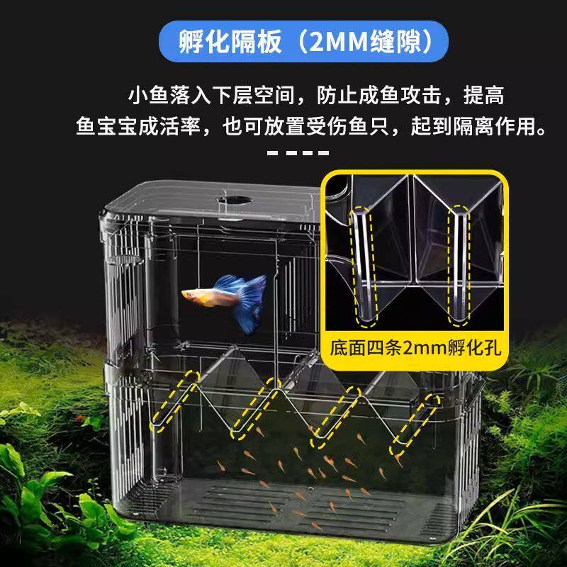 亚克力鱼缸孵化隔离盒孔雀鱼繁殖器特大号热带鱼苗幼鱼产卵房