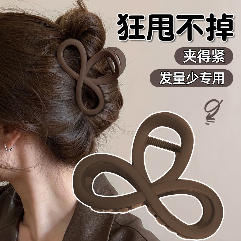 气质简约女式抓夹后脑勺半扎盘发中号鲨鱼夹夏高级感发卡头饰