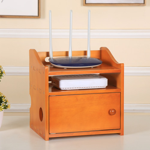 实木收纳盒路由器大号网线整理z箱宽带免打孔客厅超大壁挂式置物