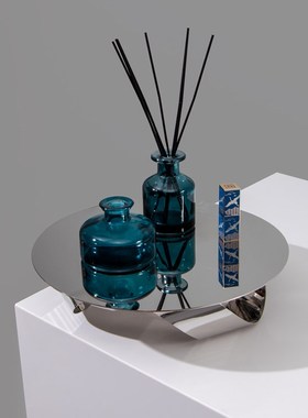 现代简约不锈钢收纳镜面托盘样板房家居餐桌茶P几软装饰品轻奢摆