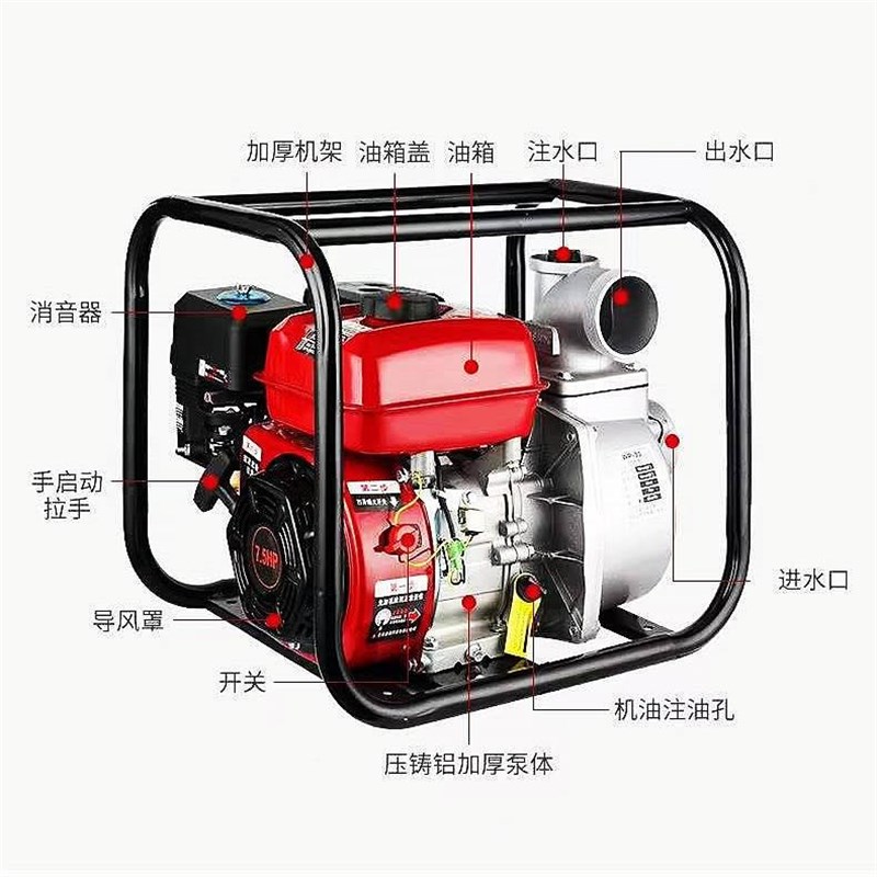 柴油泵抽水e机农用自吸水泵大流量大马力高压灌溉浇地污水抽水泵