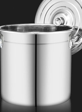 越越尚加厚304不锈钢桶直径5x0cm高50cm圆桶带盖桶油桶煮卤水桶汤