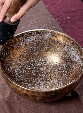 尼泊尔纯手工复古铜音钵疗t愈瑜伽唱歌碗冥想钵音碗铜钵钵满月颂