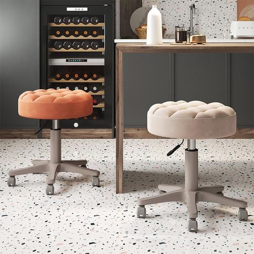 美容凳子美容院专用升降旋转美甲师美发理发店大工椅X滑轮家用圆