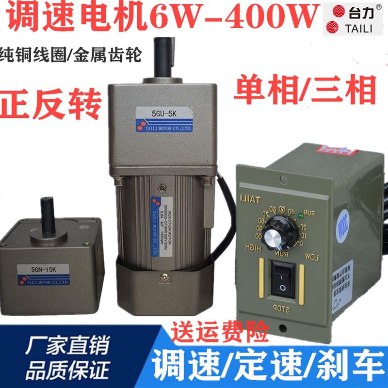 220V减速电机微小型家用两相电机马达60W120W250W400调速马达低速