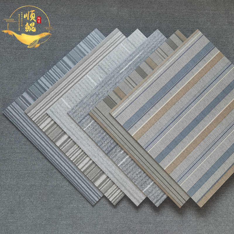 布纹瓷砖600X600客厅卧室灰色亚麻地毯砖仿古砖 民宿酒店别墅地砖