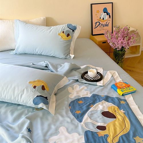 卡通贴布绣儿童新款夏凉被四件套冰丝可机洗亲肤空调被夏季被子薄