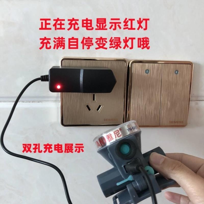 雅尼头灯充电器线双二孔圆孔扁口安卓口通用型725 726U 7726 9811