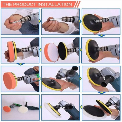 18pcs Polishing Sponge Pavds Kit 150mm 6inch Buffing   Polis