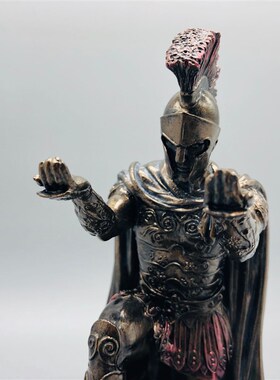 执行官骑士笔座武士铜像笔筒盔甲C英雄桌面摆件多功能笔架手机支