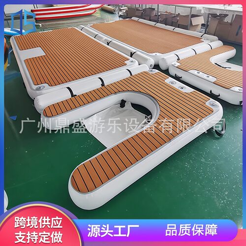 跨境充气浮台水上浮排摩托艇停靠休闲娱乐水上浮台拉丝料源头厂家