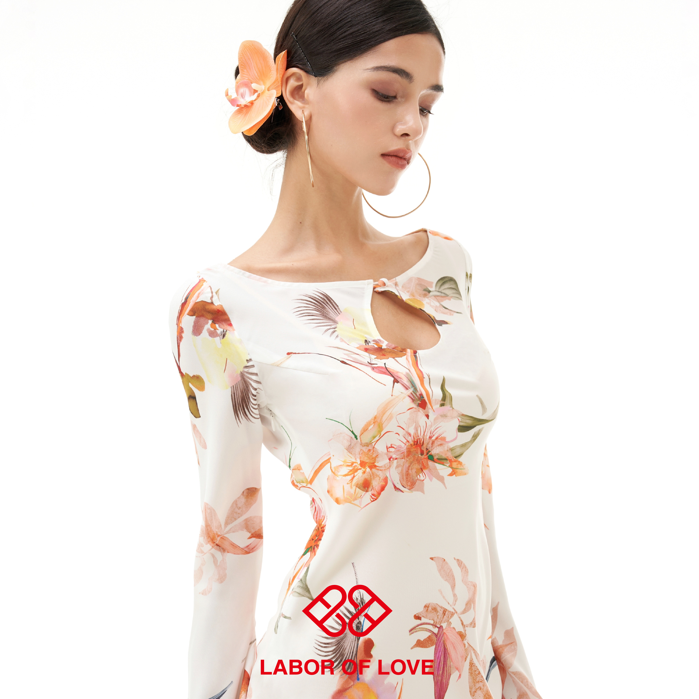 LaborofLove清新橘调连衣裙