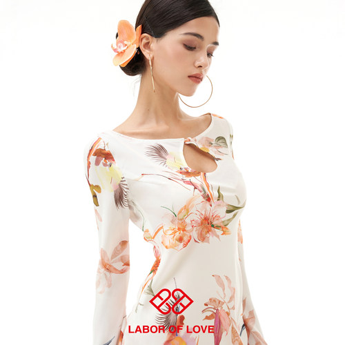 LaborofLove清新橘调连衣裙