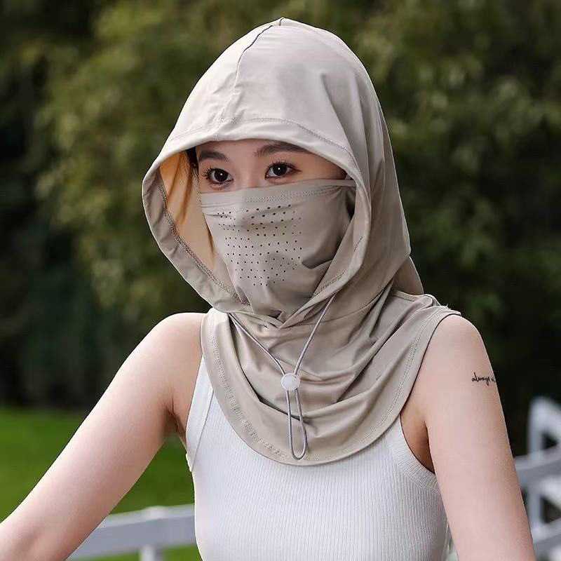 防晒面罩帽子一体夏季遮阳帽女图片