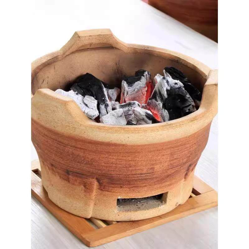 老式迷你泥炉炭烤炉家用木炭炉子烧炭烧烤烤肉陶土炭炉小土炉碳炉