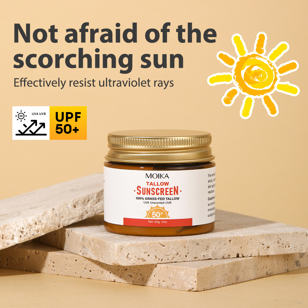 亚马逊全英文牛脂锌矿物防晒霜润肤spf50+身体面部隔离防晒乳跨境