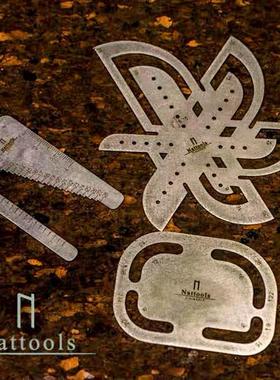 Nattools带尾模板 表带尺4804 圆角规 手工DIY皮革工具尺 不锈钢