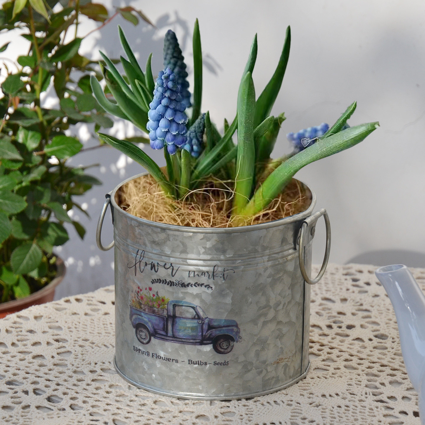 木厝复古铁艺圆形手提装饰桶家居绿植种植盆栽摆件花盆,家居饰品,花盆,淘宝优惠券,粉丝福利购,淘宝优惠卷