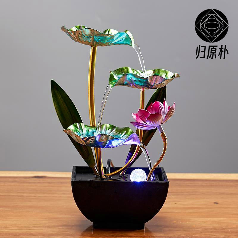 全网热销10W+新款中式流水摆件家