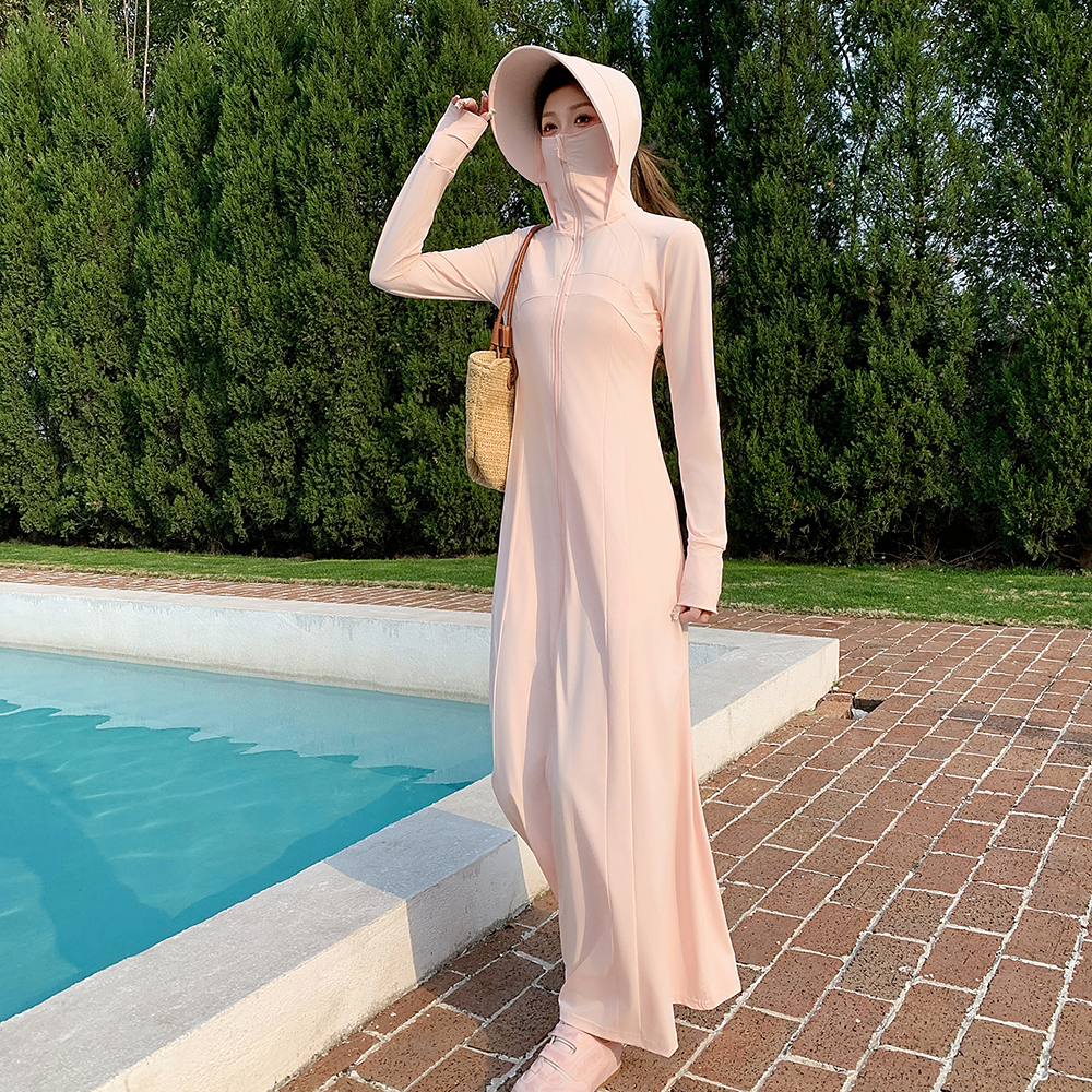 2025夏季新款长款全身防晒衣女超长薄款防晒服冰感防紫外线连衣裙