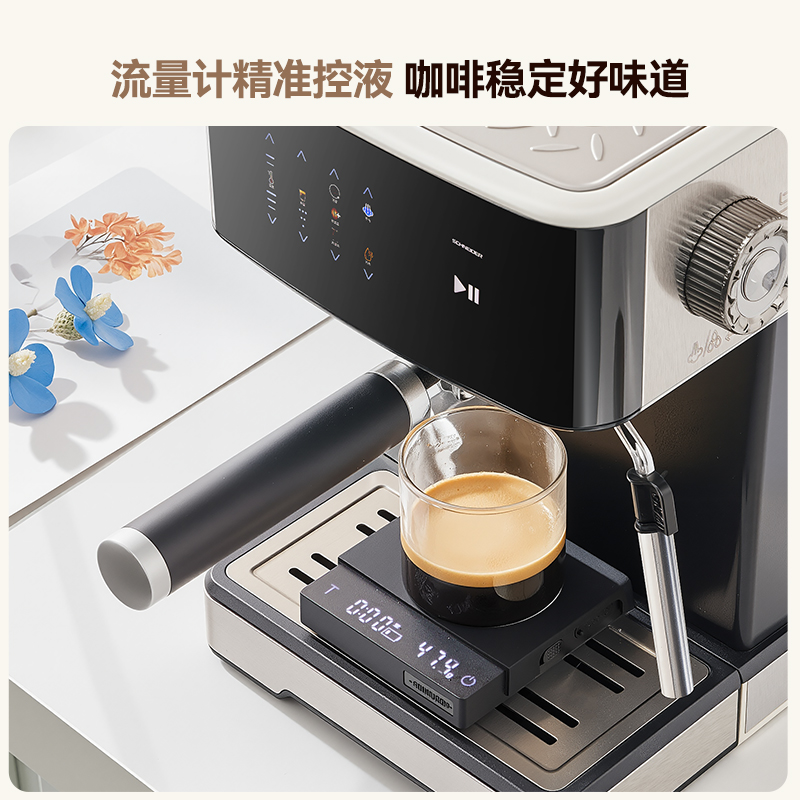 政府补贴/SCHNEIDER云彩咖啡机半自动意式小型打奶泡家用
