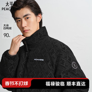 【商场同款】太平鸟男装提花羽绒服冬季新款立领面包服B2ACF4522